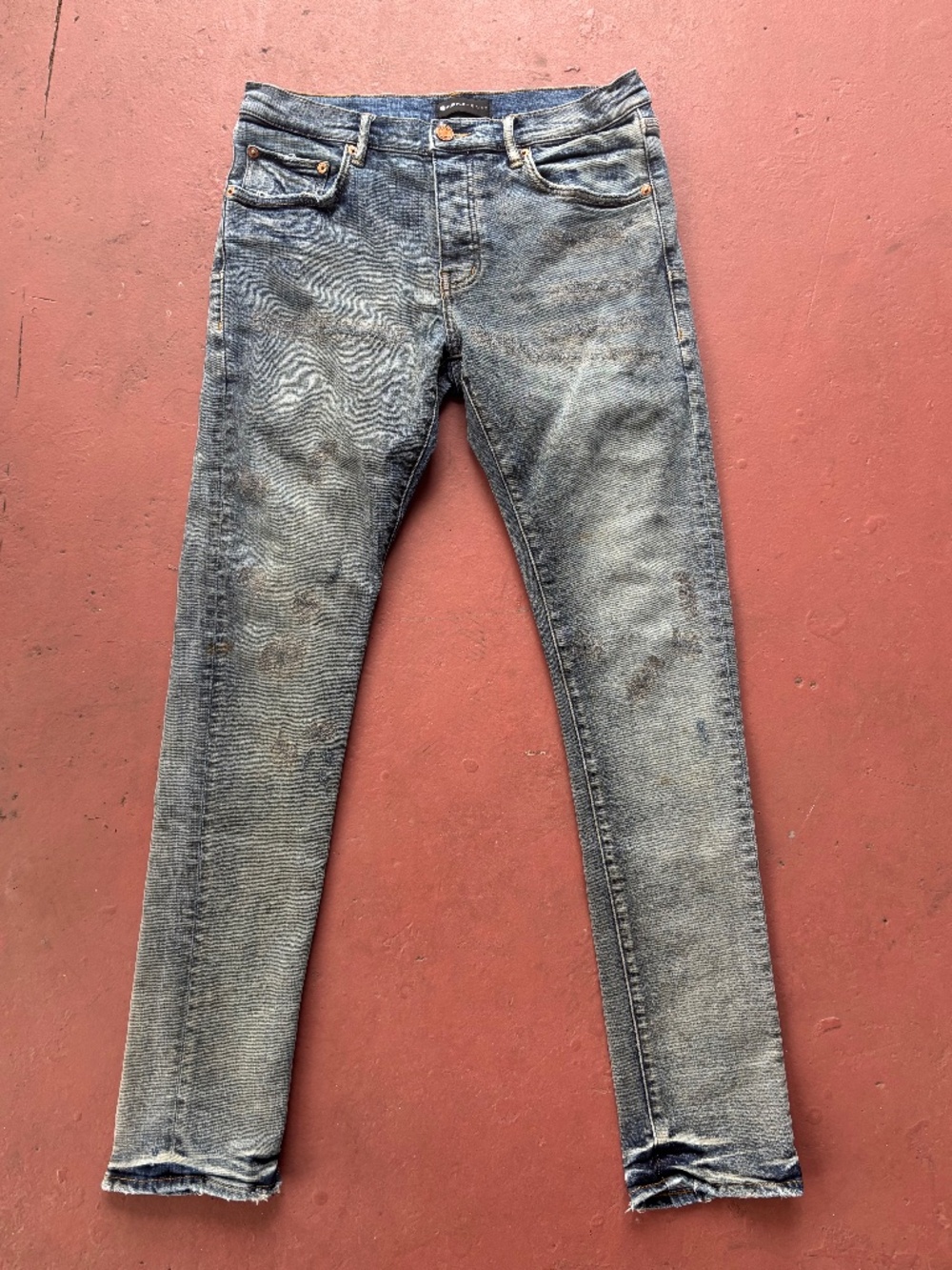 Purple Brand P001‎ Low Rise Slim Jeans Indigo 32 distressed